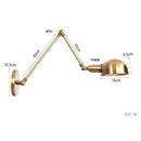 Modern brass adjustable arm wall sconces for bedroom decor