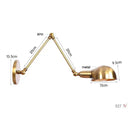 Modern brass adjustable arm wall sconces for bedroom decor