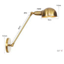 Modern brass adjustable arm wall sconces for bedroom decor