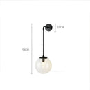 Modern brass amber glass ball wall lamps bedroom light