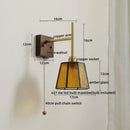 Modern brass and amber glass copper led wall lights bedroom sconce