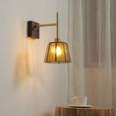 Modern brass and amber glass copper led wall lights bedroom sconce