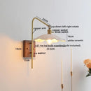 Modern brass and amber glass copper led wall lights bedroom sconce