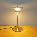 Modern brass and amber glass mushroom table lamp bedroom light