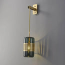 Modern brass and amber glass wall sconce – bedroom modern wall light