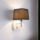 Modern brass and beige linen wall sconce lighting bedroom lamp