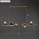 Modern brass and black 3 light hanging island light for dining room