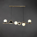 Modern brass and black 3 light hanging island light for dining room