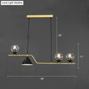 Modern brass and black 3 light hanging island light for dining room
