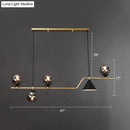 Modern brass and black 3 light hanging island light for dining room