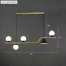 Modern brass and black 3 light hanging island light for dining room