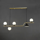 Modern brass and black 3 light hanging island light for dining room