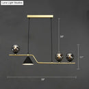 Modern brass and black 3 light hanging island light for dining room
