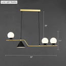 Modern brass and black 3 light hanging island light for dining room
