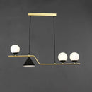 Modern brass and black 3 light hanging island light for dining room