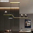 Modern brass and black 3 light hanging island light for dining room