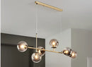 DecorBites™ Brass Chandelier with Black Art Glass Ball - Minimalist Living Room Dining Decor