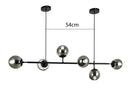 DecorBites™ Brass Chandelier with Black Art Glass Ball - Minimalist Living Room Dining Decor