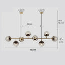 DecorBites™ Brass Chandelier with Black Art Glass Ball - Minimalist Living Room Dining Decor