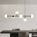 DecorBites™ Brass Chandelier with Black Art Glass Ball - Minimalist Living Room Dining Decor