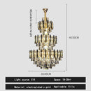 Modern brass and black crystal hollow villa chandelier living room