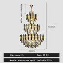 Modern brass and black crystal hollow villa chandelier living room
