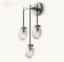 Modern brass and black crystal led wall sconce bedroom light fixture
