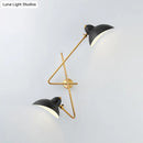 Modern brass and black duckbill wall sconce lamp – living room