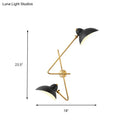 Modern brass and black duckbill wall sconce lamp – living room