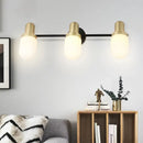 Modern brass and black glass sconce light bedroom wall lamp