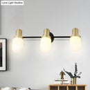 Modern brass and black glass sconce light bedroom wall lamp