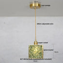 Modern brass and blue crystal glass pendant light fixture kitchen
