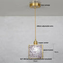 Modern brass and blue crystal glass pendant light fixture kitchen