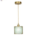 Modern brass and blue crystal glass pendant light fixture kitchen