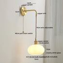 DecorBites™ Ceramic Copper LED Wall Lamp with Pull Chain Switch for Modern Style Interiors
