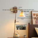 Modern brass and ceramic walnut led wall lights for bedroom living room