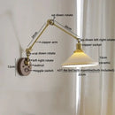Modern brass and ceramic walnut led wall lights for bedroom living room