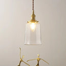 Modern brass and clear glass led pendant lamp for dining room