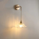 Modern brass and clear glass wall lamp bedroom crystal sconce