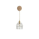 Modern brass and clear glass wall lamp bedroom crystal sconce