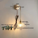 Modern brass and clear glass wall lamp bedroom crystal sconce