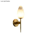Modern brass and clear glass wall lamp bedroom sconce
