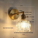 Modern brass and clear glass wall lights bedroom sconce
