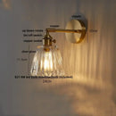 Modern brass and clear glass wall lights bedroom sconce