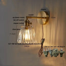 Modern brass and clear glass wall lights bedroom sconce