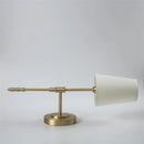 Modern brass and cream fabric led wall lamps for bedroom