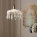 Modern brass and crystal glass led pendant lamp dining room