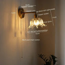 Modern brass and crystal led wall lamps bedroom sconce