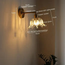 Modern brass and crystal led wall lamps bedroom sconce