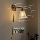 Modern brass and crystal led wall lamps bedroom sconce